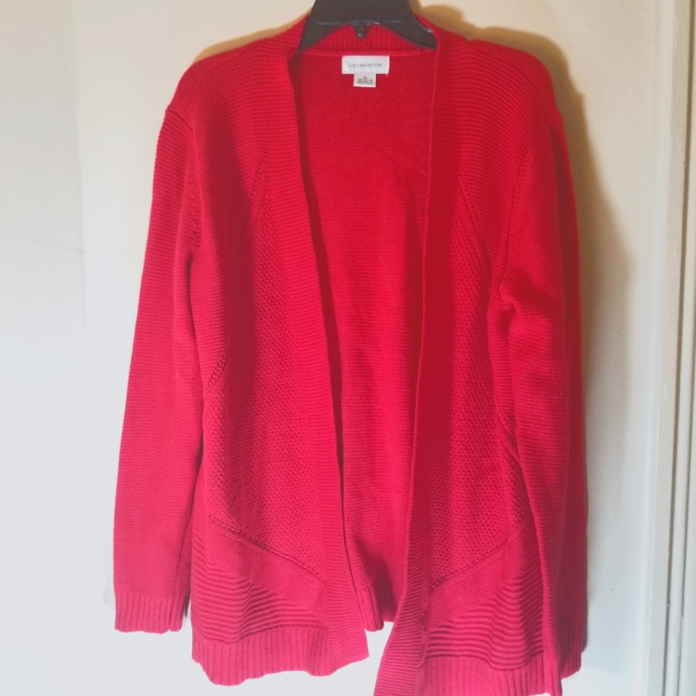 Red Liz Claiborne Cardigan